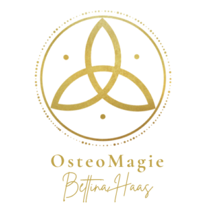 Offizielles Logo von Osteomagie Bettina Haas. Das Symbol steht für die Verbindung von Osteopathie, Körperintelligenz, Bewusstseinsarbeit und ganzheitlicher Begleitung auf dem Weg zu mehr Gesundheit, Balance und persönlicher Entwicklung.