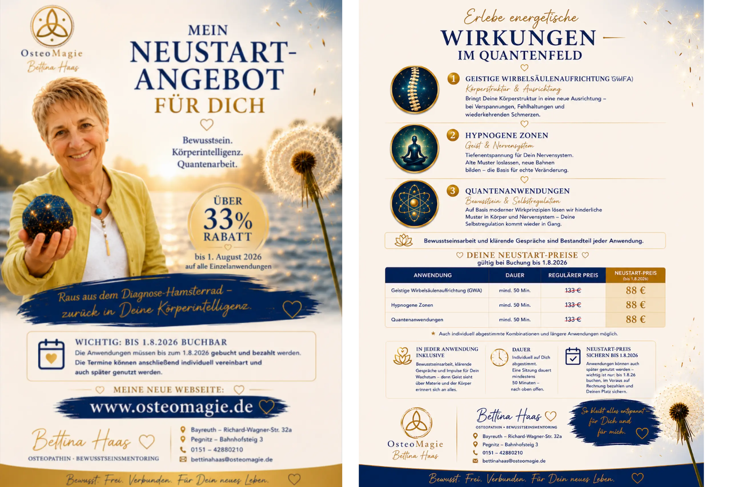 Das Neustart-Angebot bietet dir die Möglichkeit, die Osteomagie kennenzulernen.